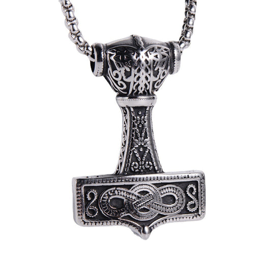 Men's Viking Stainless Steel Pendant – Durable Casting Process, Steel Color | Optional Chain Included