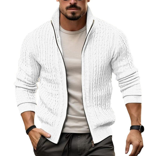 Men's Thickened Casual Stand Collar Sweater – Cotton Cardigan