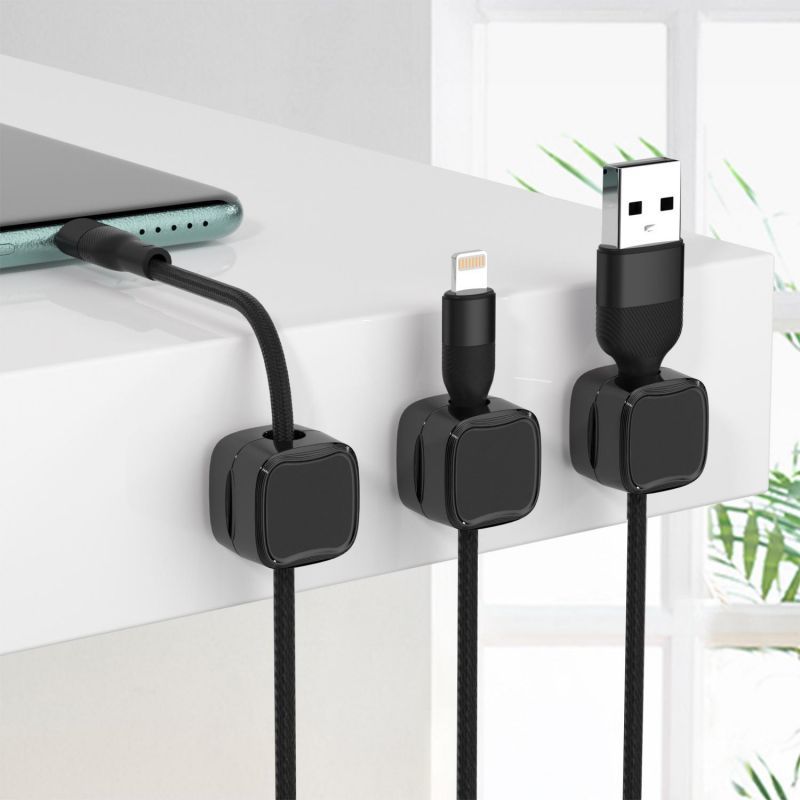 Magnetic Cable Clip Under Desk Cable Management | Easy Installation, Secure Cord Organizer