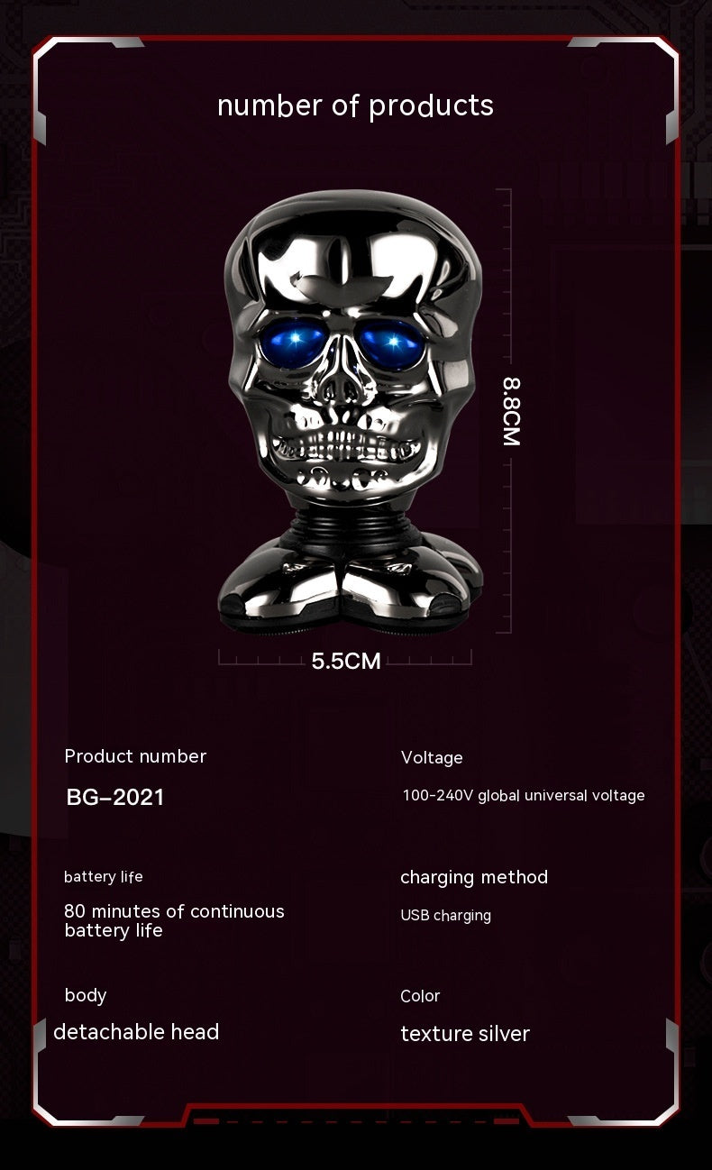 Multifunctional Skull Bald Hair Clipper Shaver - Rechargeable, Quiet Operation, Fully Washable, 50-Minute Battery Life