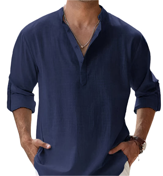 Men's Fashion Casual Loose Sports Shirt – Long Staple Cotton Pullover