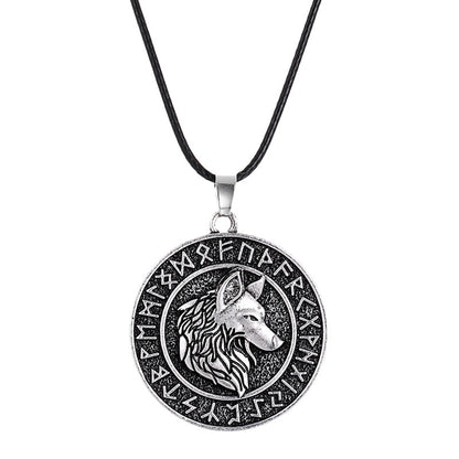 Viking Celtic Wolf Runaven Pendant Necklace – High-Quality Alloy, Lightweight 19g | 50cm Chain