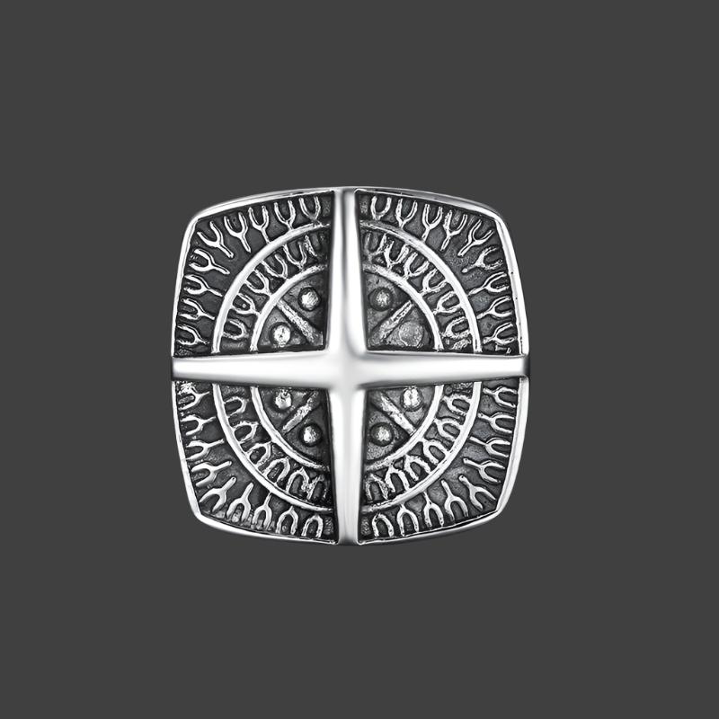 Nordic Voyager Titanium Steel Compass Ring | Unisex | Durable & Stylish - UK Sizes Q - Z1