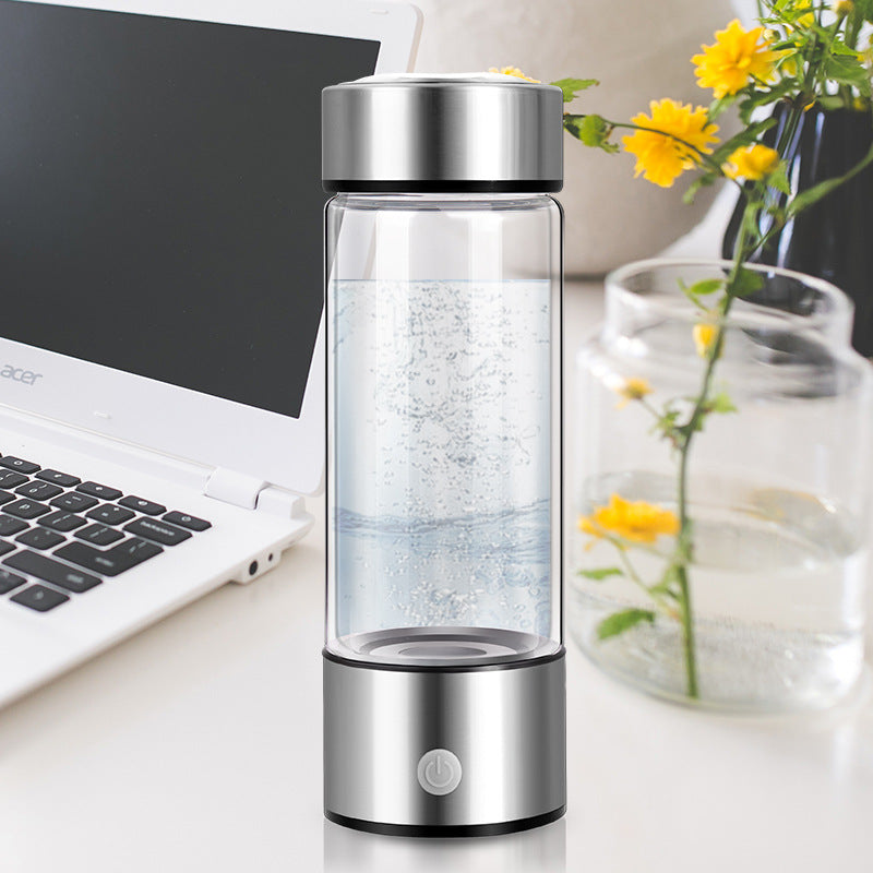 Hydrogen Water Bottle | Portable Borosilicate Glass, Antioxidant Technology for Cellular Health & Hydration