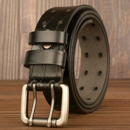 New Double Pin Buckle Men's Belt | High-Quality leather | Durable & Stylish