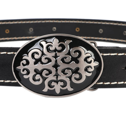 Men's Leather Belt with Smooth Alloy Buckle | Stylish & Durable Fashion Accessory