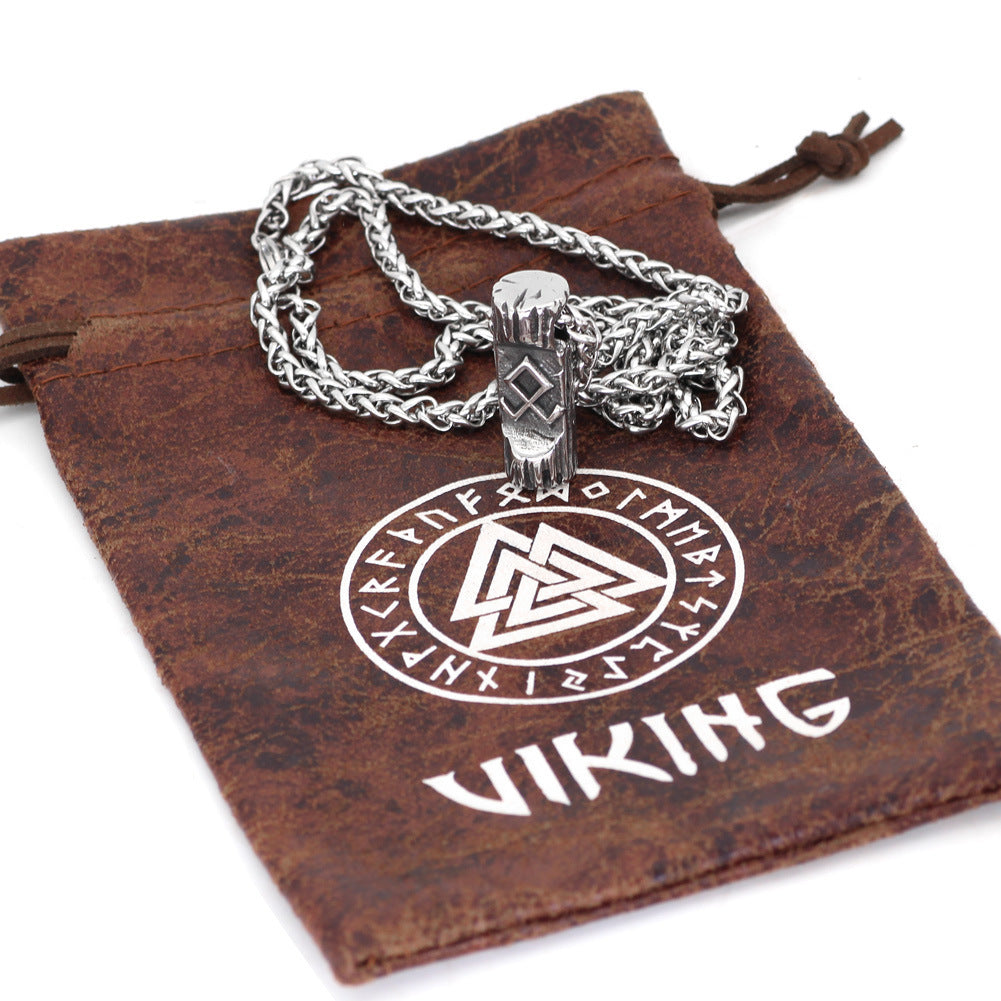 Viking Men's Odin Tree Of Life Pendant Necklace – Archaism Silver, Twisted Chain | Unisex Stainless Steel by VIKING FORCE LABORATORIES