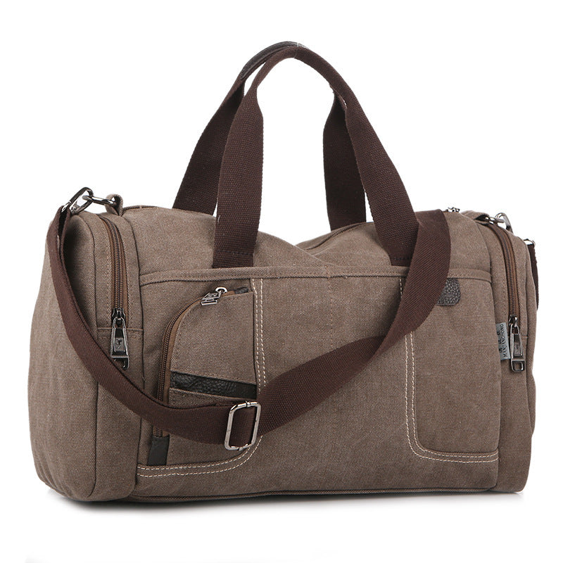 Men's Fashion Canvas Shoulder Bag | Casual Style with Zipper, Multiple Pockets, and Single Strap