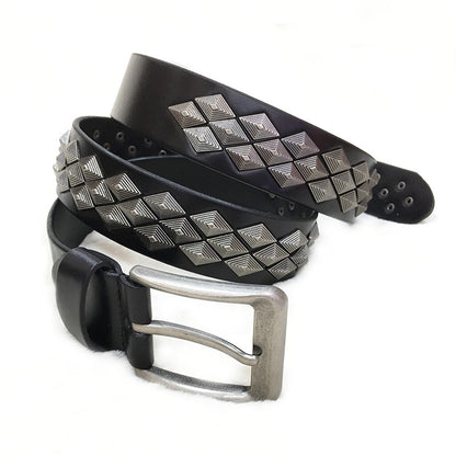 Rivet Alloy Leather Belt | Edgy Unisex Design | Durable & Stylish