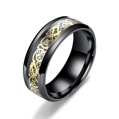 Dragon Pattern Rings Men Stainless Steel Ring Jewelry - Mensclub.co.uk