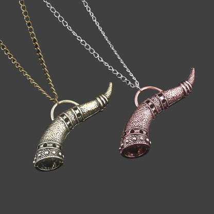 Viking Bull Horn Necklace – Durable Alloy with Electroplated Finish | Bold & Fearless Design