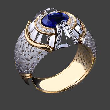 Men's Fashion Natural Stone Rings - Insect Design, Electroplated Alloy with Artificial Gemstones