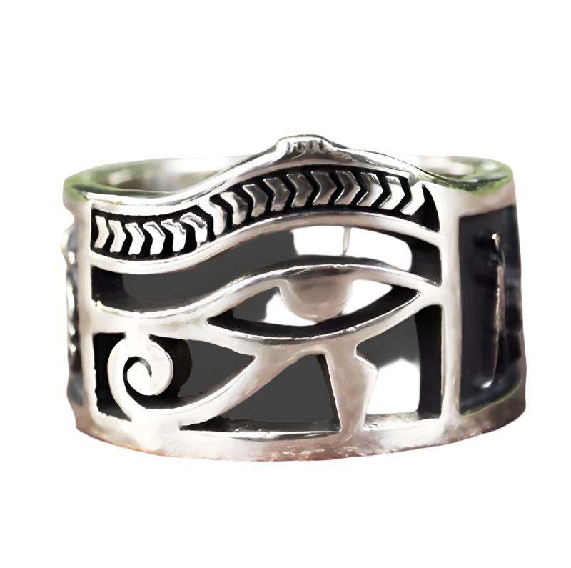 Mysterious Retro Eye Alloy Ring - Unisex Vintage-Inspired Jewelry with Electroplated Finish - (UK Size) O - Y