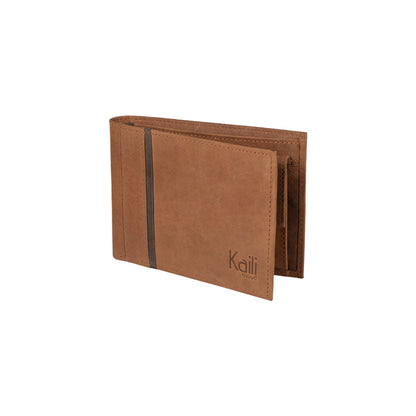 K12203UB | Men's Wallet in Genuine Full Grain Leather, Naked. Leather Color. RFID Protection. Closed Dimensions: 12.5 x 9.5 x 2 cm. Packaging: Gift box bottom/lid-0