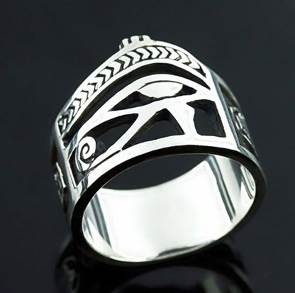 Mysterious Retro Eye Alloy Ring - Unisex Vintage-Inspired Jewelry with Electroplated Finish - (UK Size) O - Y