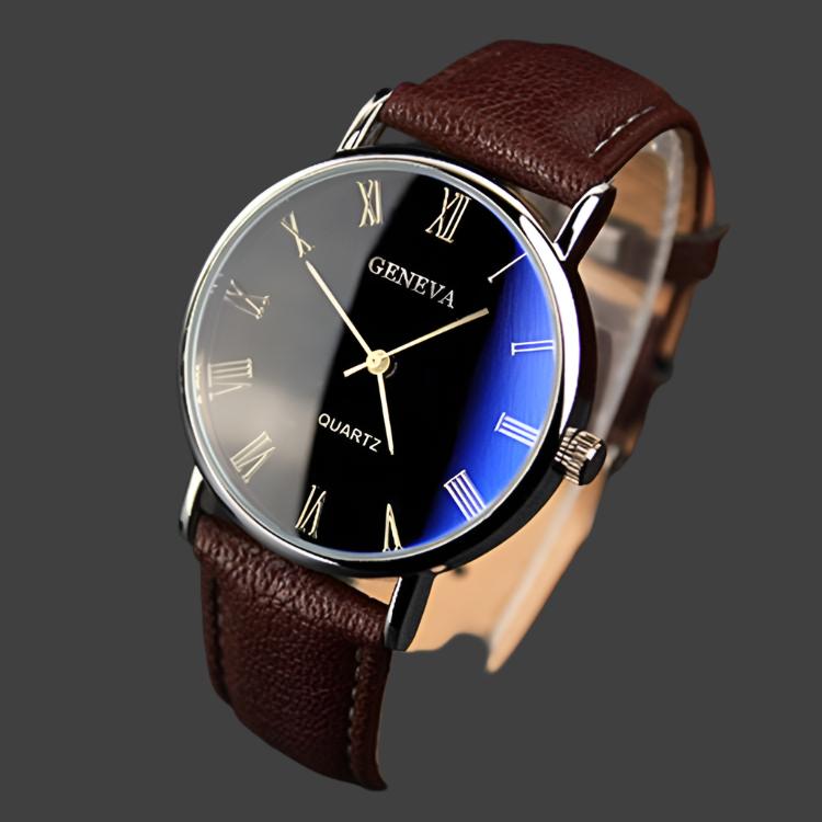 Men's Fashion Blue Roman Literal Quartz Watch - Mensclub.co.uk