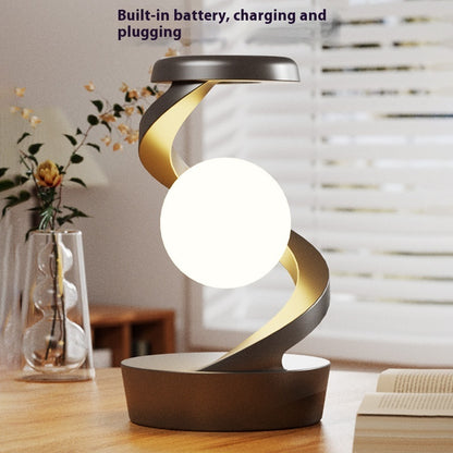 Rotating Moon Desk Lamp with Wireless Charging | Stepless Dimming, Soft Lighting, Induction Sensor