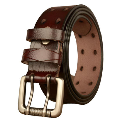 New Double Pin Buckle Men's Belt | High-Quality leather | Durable & Stylish