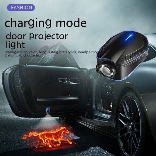 F2 Rechargeable Wireless Car Welcome Light | 5W Power, Sleek Black Design | Universal Fit