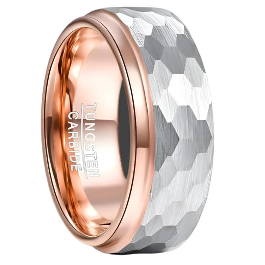 Men's Fashion Rose Gold Plated Tungsten Steel Ring – Stylish & Durable, Minimalist Design