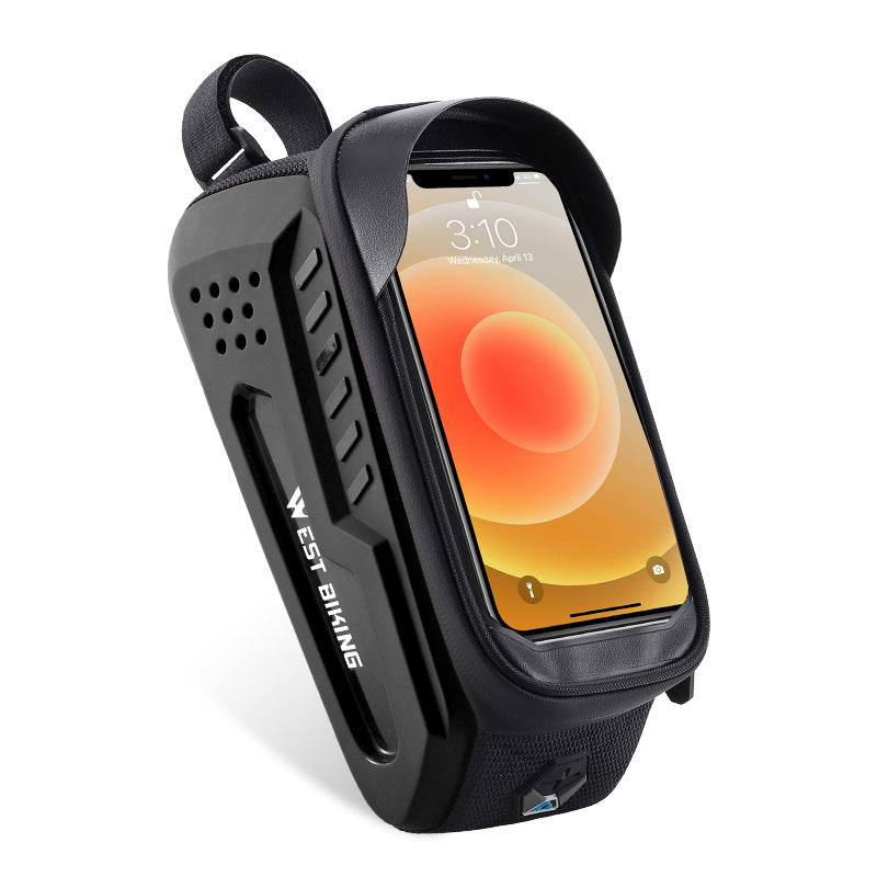 Hard Shell Bicycle Phone Bag | 2L Capacity, TPU Touch Screen, Durable Storage for Cycling Essentials