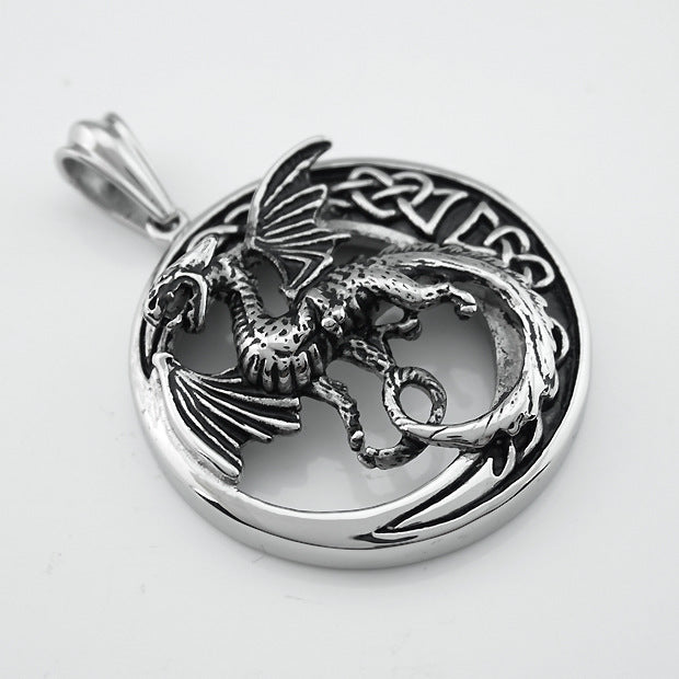 Titanium Steel Pterosaur Ring Pendant Necklace | Men's Accessory