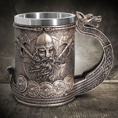 Personalized Tableware Viking Stainless Steel Liner Skull Tankard