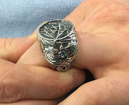 Creative Embossed Men's Ring on Sailboats - High-Quality Metal, Silver