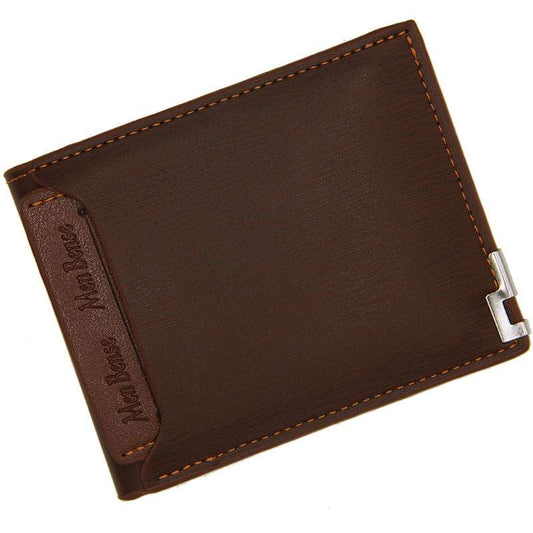 Men  Short Style Fashion Casual Iron Edge Wallet - Mensclub.co.uk