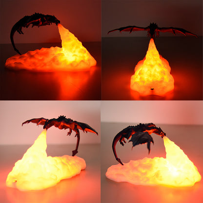 Dragon Breathing Lamp Night Light – Creative Home Decor & Gift, USB Rechargeable, 4 Colors Available