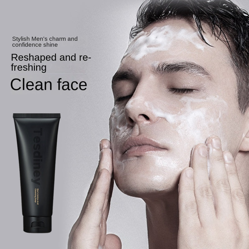 Oil Control Acne Removal & Blackhead Pore Shrinking Facial Cleanser for Men | 120g Foaming Cleanser