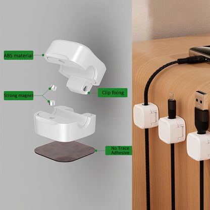 Magnetic Cable Clip Under Desk Cable Management | Easy Installation, Secure Cord Organizer