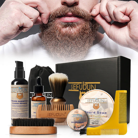 Men Barba Beard Kit – 9-Piece Grooming Set for Perfectly Groomed Beards | Includes Beard Oil, Shampoo, Brush, Comb, Moustache, Balm Moisturizing Wax