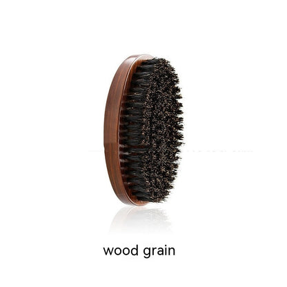 Men's Facial Care Beard Brush - Wood Grain Camouflage, Soft Bristles, Compact 70g Design