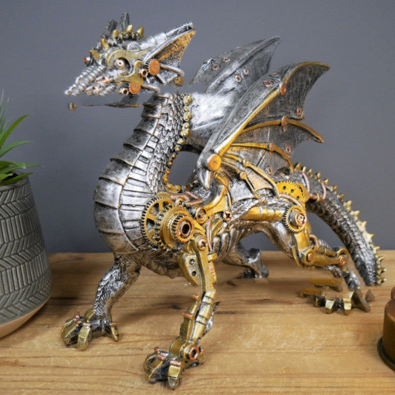 Steampunk Dragon Resin Craft Decorative Ornament – Unique Home Decor Hanging Piece