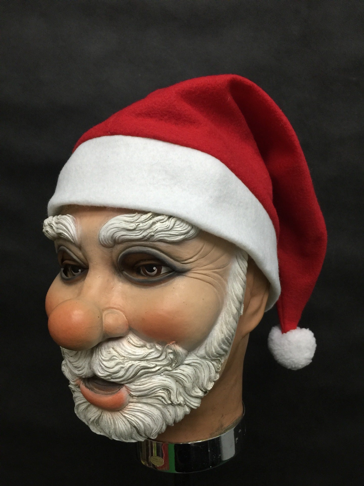 Realistic Santa Claus Mask with Long or Short Curly Beard – Perfect Christmas Gift