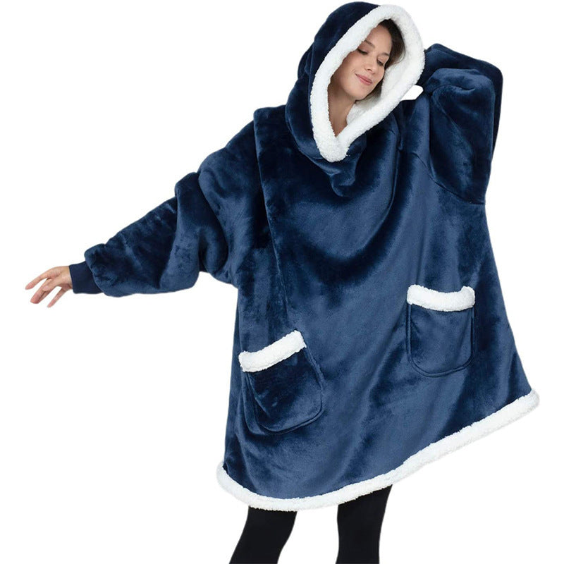 Winter TV Hoodie Blanket | Oversized Polyester Pullover for Cozy Lounging | Multiple Colors & Lengths