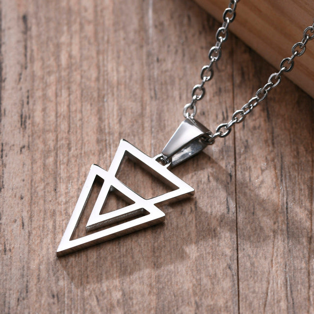 Men's Hexagon Pendant Necklaces | Natural Zircon | Geometric Triangle & Square Designs