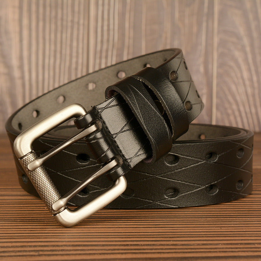 New Double Pin Buckle Men's Belt | High-Quality leather | Durable & Stylish