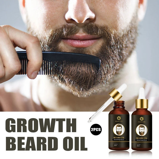 Beard Growth Essential Oil – Nourishing Formula for Fuller, Thicker Beard | Reduces Frizz & Split Ends | Promotes Healthy Beard Growth & Maintenance