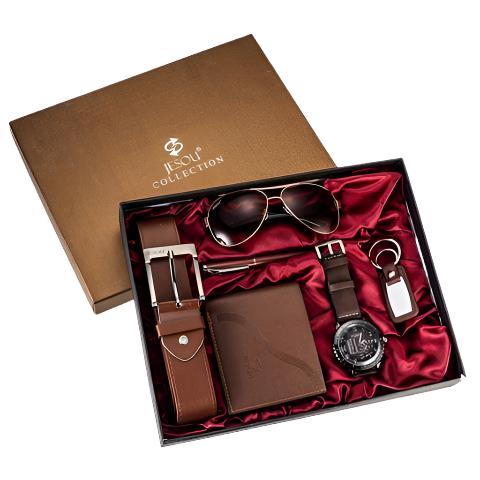 Watch Wallet Sunglasses Belt Gift Box Set For Men - Mensclub.co.uk