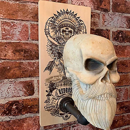 Resin Skull Motorcycle Bracket | Cartoon-Inspired Design | Black & White | Stylish and Durable