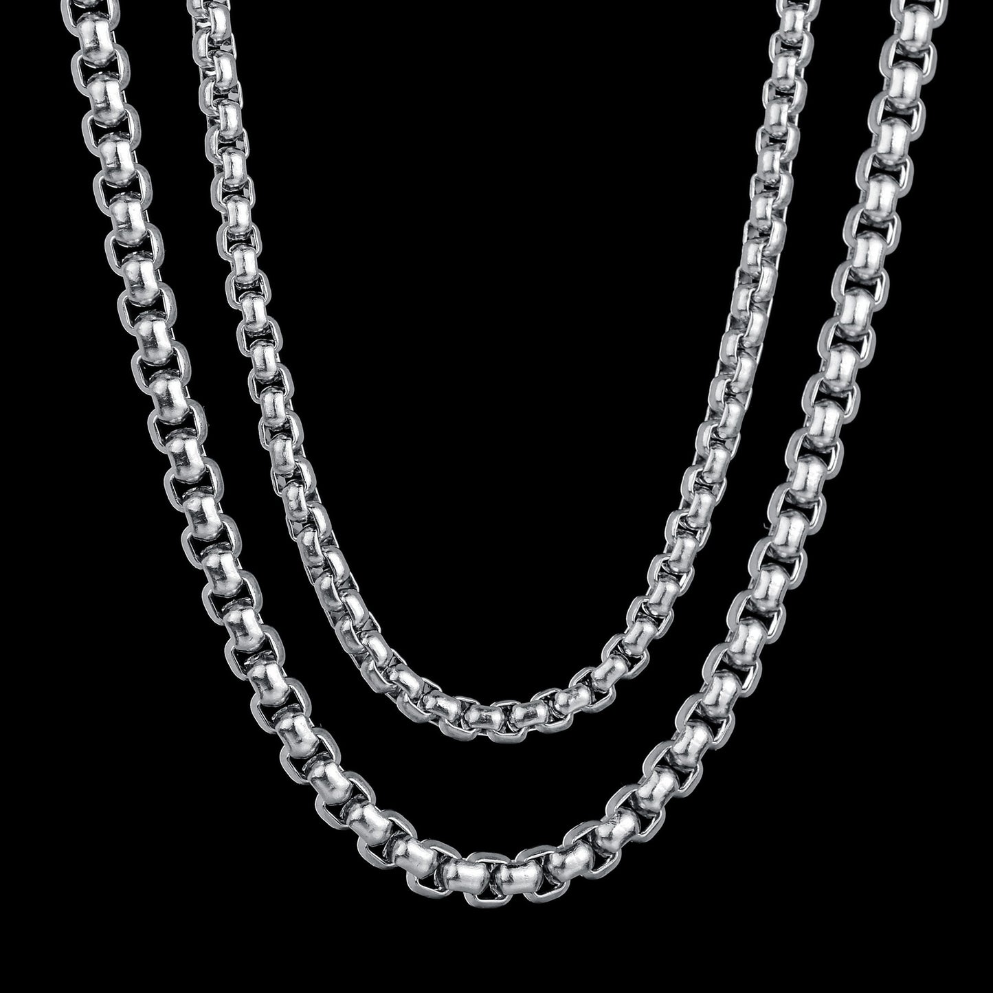 Men's Stainless Steel Necklace | Electroplated Party Pearl Chain | Durable & Sleek Street Style