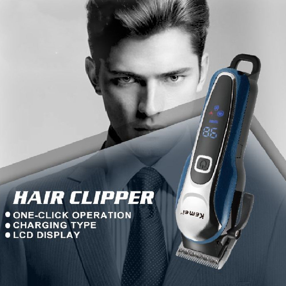 Professional Rechargeable LCD Display Hair Clipper | Low Noise | 5W Motor | Salon-Quality Cuts