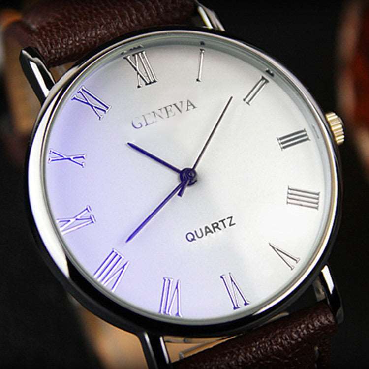 Men's Fashion Blue Roman Literal Quartz Watch - Mensclub.co.uk