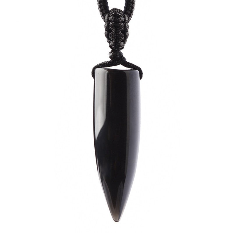 Natural Obsidian Bullet Necklace