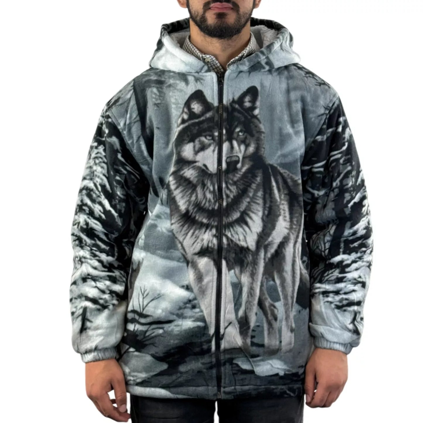 Unisex Animal Print Sherpa Fleece-3