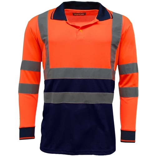 HV005 Hi Vis Long Sleeve Polo Shirt-2