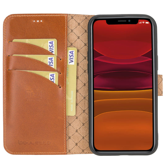 Non Detachable Leather Wallet Cases for Apple iPhone 12 Series-0