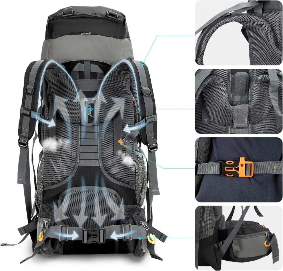 70L Night Cat Hiking Backpack with Internal Frame-3